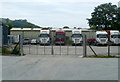 Lorries parked for the weekend, Llandovery