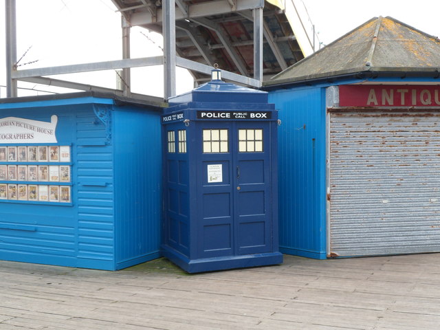 The TARDIS lands on the pier, Llandudno