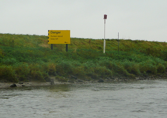 Danger sunken island keep left