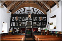 SO0847 : Aisle and Altar, St Cewydd's Church, Aberedw, Powys by Christine Matthews