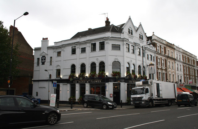 Kensington:  The 'Hand and Flower', Hammersmith Road