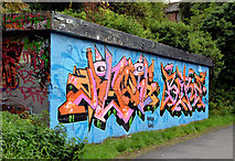 J3470 : Graffiti, Lagan towpath, Belfast (October 2012) by Albert Bridge