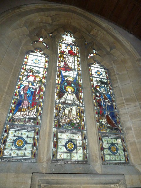 St Nicholas, Winterborne Kingston: stained glass window  (d)