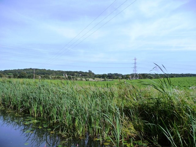 Farmland east of the Stourbridge canal
