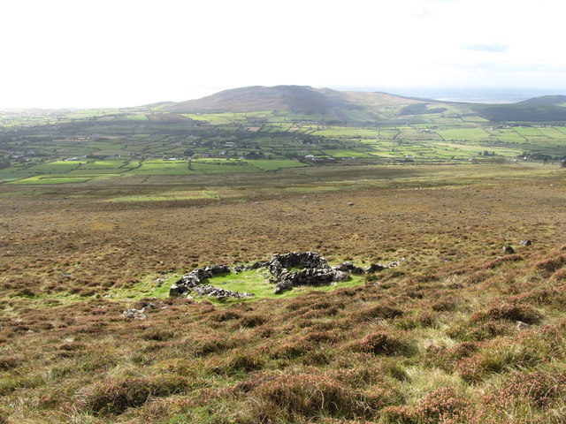 Ruined sheep pens on the western slopes of Slieve Foye