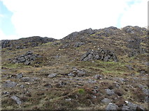 J1711 : Rock outcrops on the upper, southern, slopes of Slieve Foye by Eric Jones