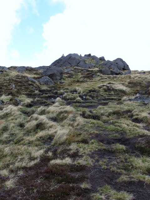 Path erosion just below the summit of Slieve Foye