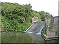 Flowing bywash weir, Delph locks