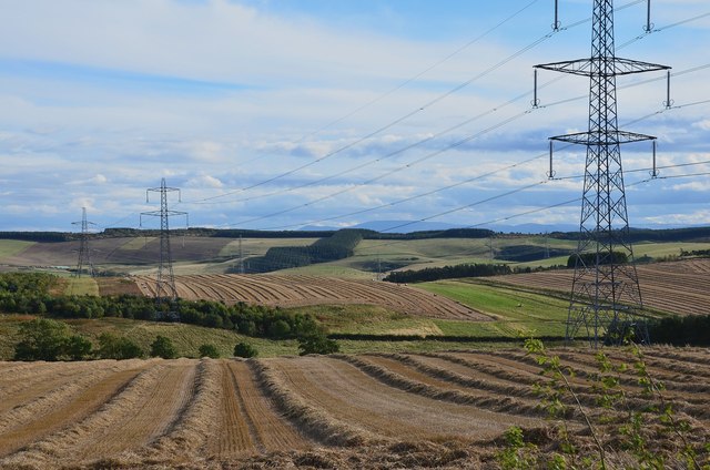 Power lines and farmland, Blackerstone © Jim Barton :: Geograph Britain ...