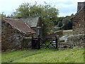 Farm buildings and footpath, West Handley