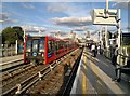 Docklands Light Railway train at Royal Victoria station