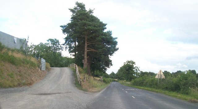 Farm entrance on the A34 on the eastern outskirts of Newtownbutler