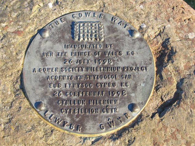 Detail of inauguration plaque for Gower... © Nigel Davies :: Geograph ...