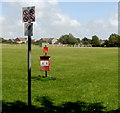 Signs at a Windmill Lane entrance to a recreation area, Llantwit Major