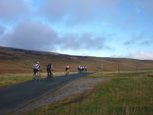 Cyclists on the road to Littondale