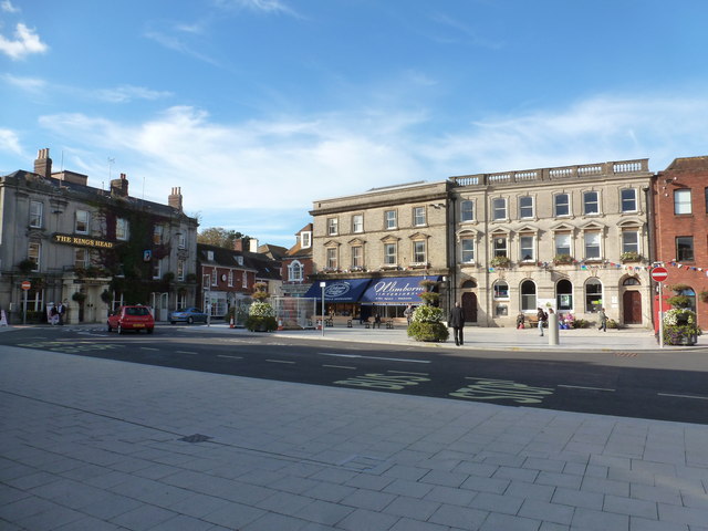 Wimborne Minster: new-look Square © Chris Downer cc-by-sa/2.0 ...