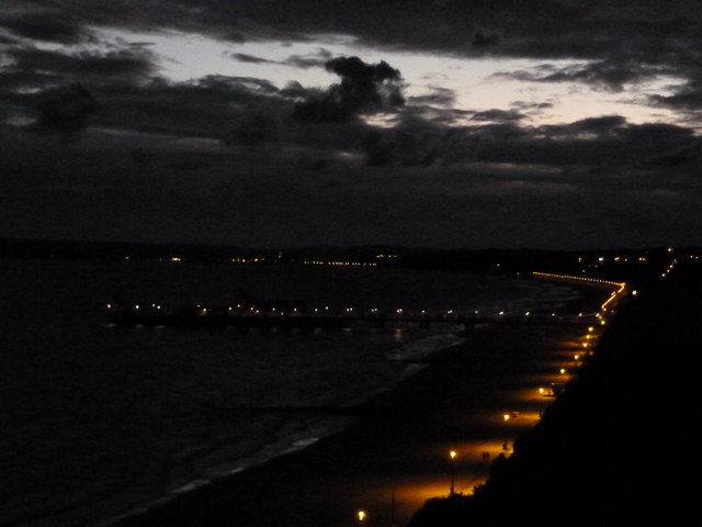 Bournemouth: towards the pier at nightfall