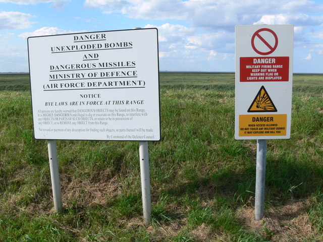 Signs at RAF Holbeach bombing range © Mat Fascione cc-by-sa/2.0 ...