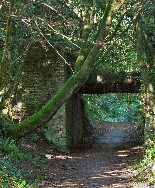 Disused railway bridge over National... © eswales cc-by-sa/2.0 ...