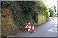 SY3392 : Colway Lane undergoing roadworks by Roger Templeman