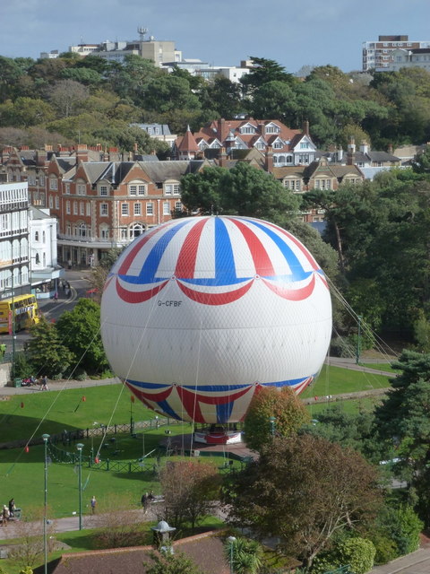 Bournemouth: looking down on the balloon