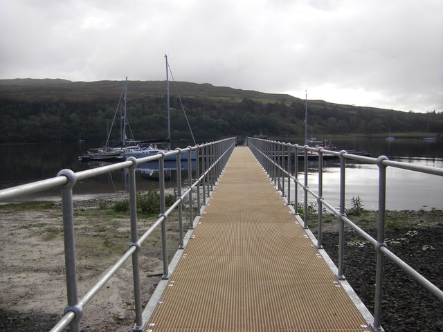 Pier leading to pontoon, Loch Aline