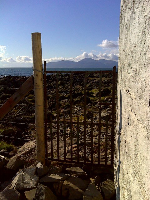 St. John's Lighthouse - gate & Mourne view
