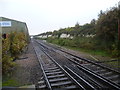 TQ5569 : View along the line from Farningham Road station by Marathon