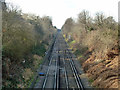 Looking west from the B263 railway bridge