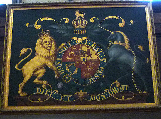 Royal coat of arms, St Michael's Church, Lowther Park