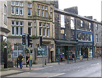 SD9324 : Todmorden - shops on east side of Rochdale Road by Dave Bevis
