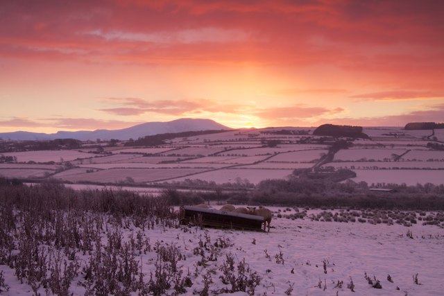 Oughterside fields at sunrise