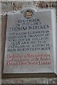 SU8504 : Memorial to Thomas Weelkes, Chichester Cathedral by Julian P Guffogg