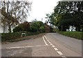 The main road through Upton Pyne, at the junction with Pyne Gardens