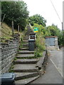 Long flight of steps up to houses from Pontneathvaughan Road near Glynneath