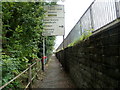 Pavement below road level, High Street, Glynneath