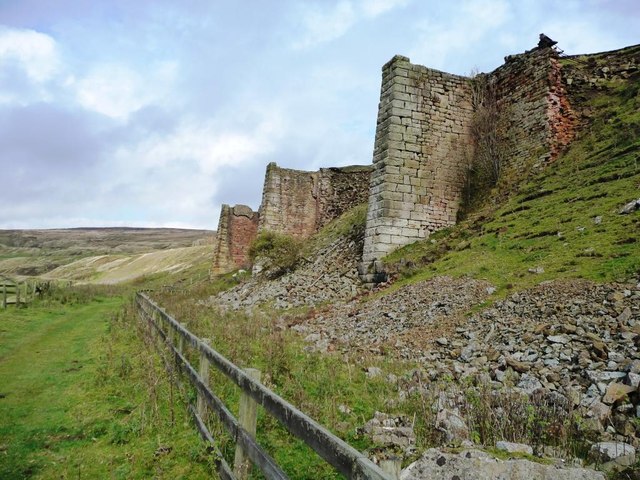 Former calcining kilns alongside former railway