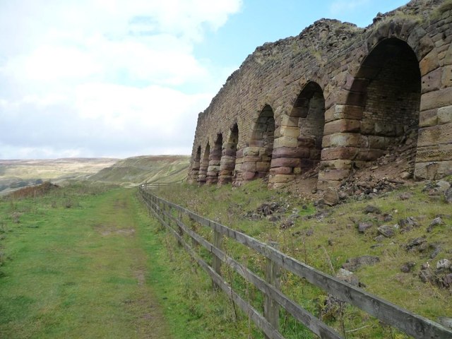 Former railway alongside former calcining kilns