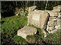 Memorial stile into scrub woodland on Gray Hill