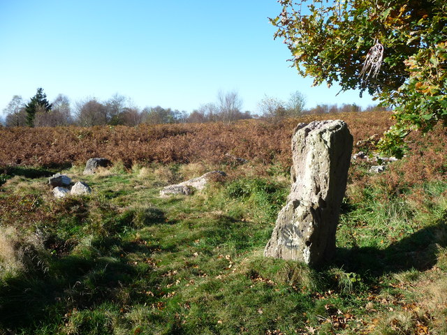 Stone Circle and Standing Stone on Gray Hill