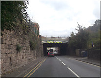 SH5771 : Railway bridge over Caernarfon Road by John Firth