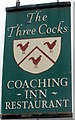 The Three Cocks Inn name sign, Three Cocks