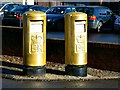 ST8499 : Gold postboxes, Old Market, Nailsworth (2) by Brian Robert Marshall