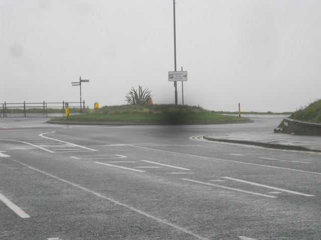 Roundabout at the junction of Percy Park Road and Grand Parade in Tynemouth