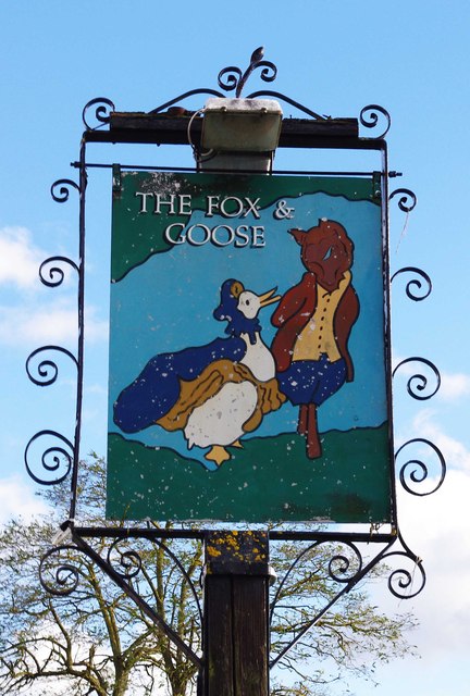 The Fox & Goose (2) - sign, Farmers Way, Westlands, Droitwich Spa