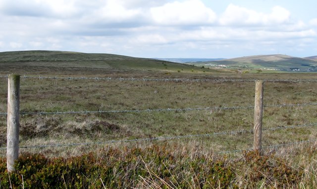 View north over privately owned moorland towards Wolf Hill