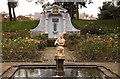 A water feature in the Rose Garden