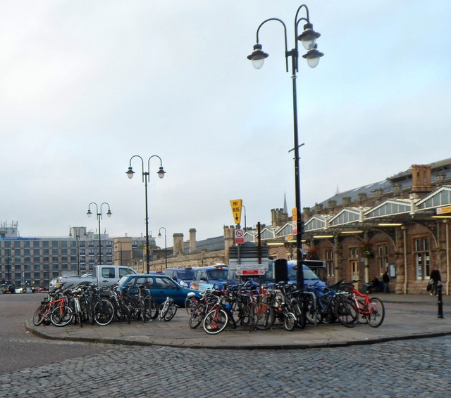 Cycle park outside Bristol Temple Meads railway station
