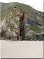 Old quarry workings on the beach