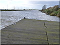 TL2699 : Mooring pontoon on  the River Nene by Richard Humphrey